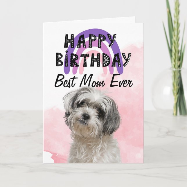 Shih Tzu Best Mom Ever Personalized Birthday Card (Front)