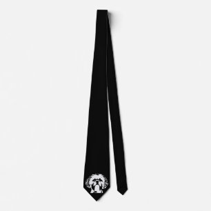 Shih Tzu Black & White Pop Art Dog Face Neck Tie