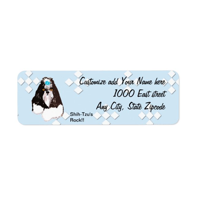 Shih-Tzu - Bleu avec design Diamant Blanc (Devant)