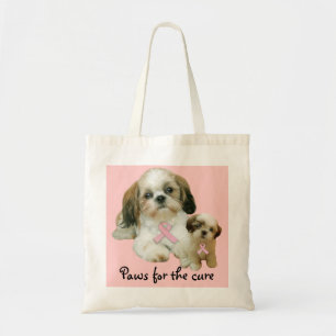 Shih Tzu Breast Cancer Tote Bag
