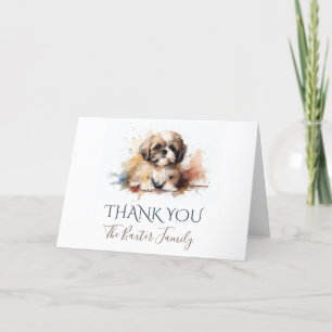 Shih Tzu Carte de remerciements d'aquarelle