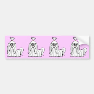 Shih Tzu Cartoon Bumper Sticker