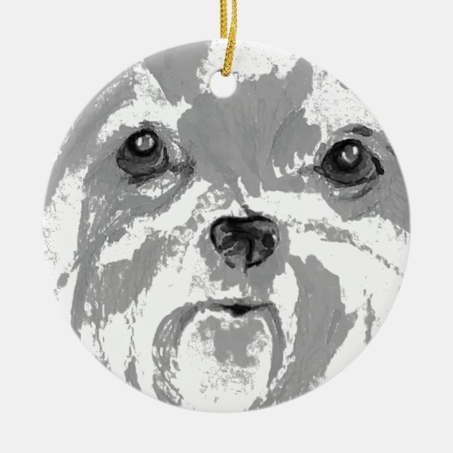 Shih Tzu Ceramic Ornament (Front)