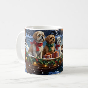 Shih Tzu Christmas Boat Holiday Coffee Mug