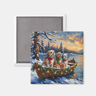 Shih Tzu Christmas Boat Holiday Magnet