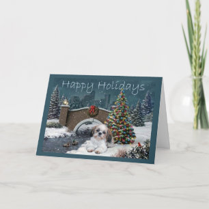 Shih Tzu Christmas Card Evening