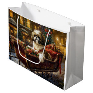Shih Tzu Christmas Festive Season Large Gift Bag