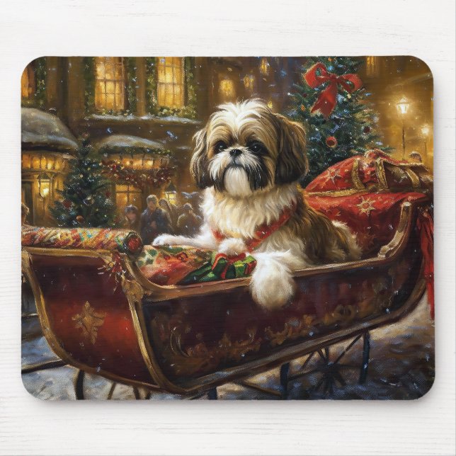 Shih Tzu Christmas Festive Season Mouse Pad (Front)