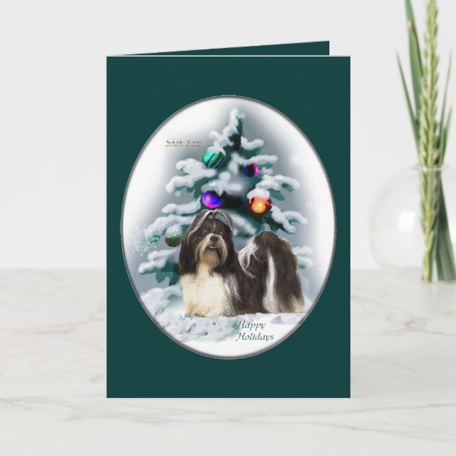 Shih Tzu Christmas Gifts Holiday Card (Front)