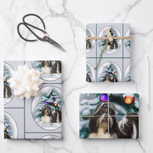 Shih Tzu Christmas Gifts Wrapping Paper Sheet