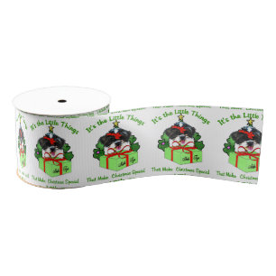 Shih Tzu Christmas Grosgrain Ribbon