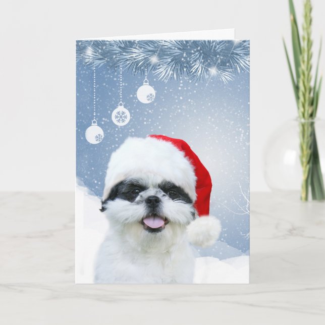 Shih Tzu Christmas Holiday Card (Front)