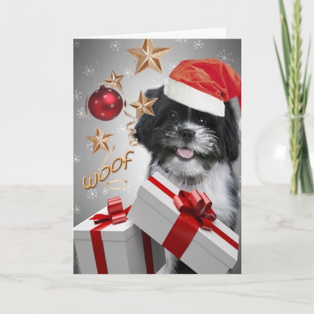 Shih Tzu Christmas Shopping cards (Front)