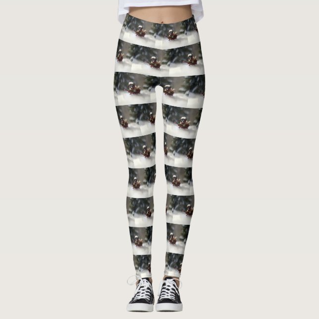 Shih Tzu Christmas snow winter Leggings (Front)