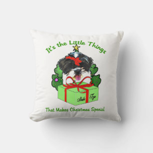 Shih Tzu Christmas Throw Pillow