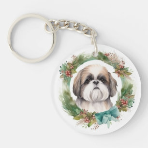Shih Tzu Christmas Wreath Festive Pup