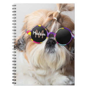 Shih Tzu Cool fun cute Photo Custom Monogram Notebook