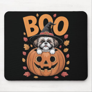 Shih Tzu Costume On Pumpkin Halloween Shih Tzu  Mouse Pad