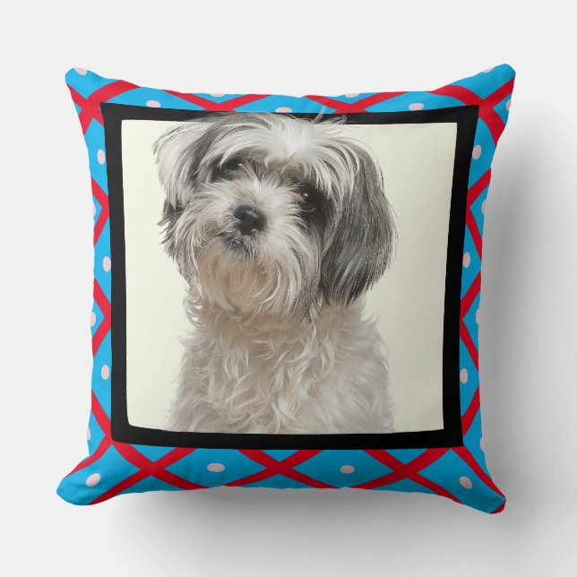 Shih Tzu customised photo frame  Throw Pillow (Front)