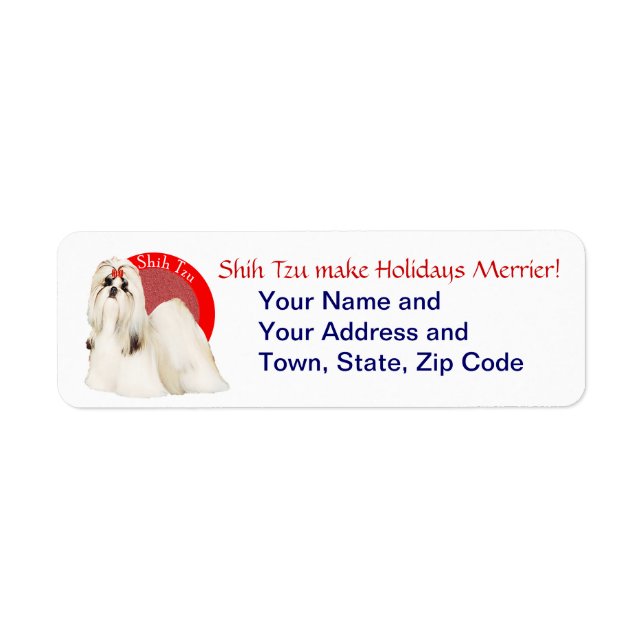 Shih Tzu Customizable Labels (Front)