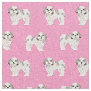 shih tzu cute dog pink fabric