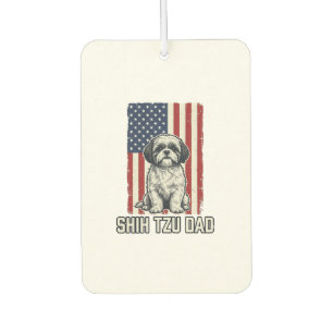 Shih Tzu Dad Patriotic Flag Vintage Dog Shirt_1 Air Freshener