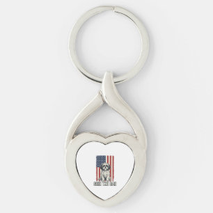 Shih Tzu Dad Patriotic Flag Vintage Dog Shirt_1 Keychain