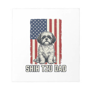 Shih Tzu Dad Patriotic Flag Vintage Dog Shirt_1 Notepad