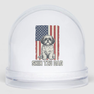 Shih Tzu Dad Patriotic Flag Vintage Dog Shirt_1 Snowglobe