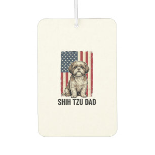 Shih Tzu Dad Patriotic Vintage Dog Shirt Design_1 Air Freshener