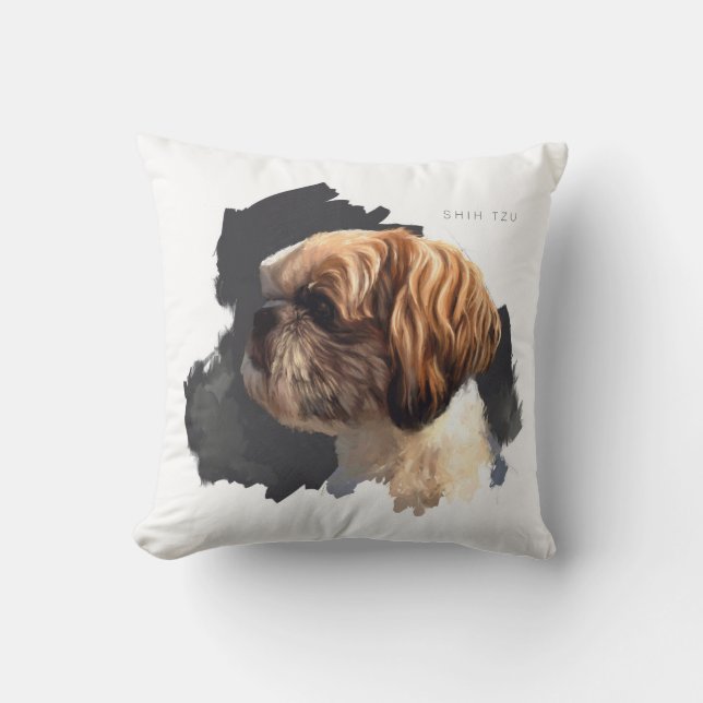 Shih Tzu Decorative Throw Pillow (Front)