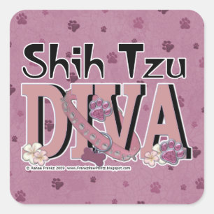 Shih Tzu DIVA Square Sticker