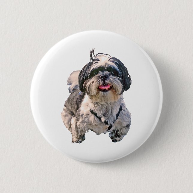 Shih Tzu Dog 2 Inch Round Button (Front)