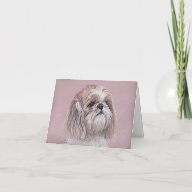 Shih tzu Dog Art Note Card (Front)