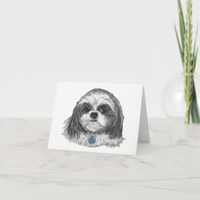 Shih Tzu Dog Blank Card (Front)