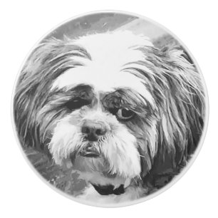 SHIH TZU DOG  CERAMIC KNOB