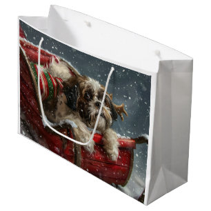 Shih Tzu Dog Christmas Festive Large Gift Bag