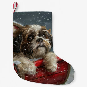 Shih Tzu Dog Christmas Festive Small Christmas Stocking