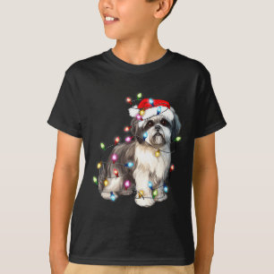 Shih Tzu Dog Christmas Lights Xmas Cute T-Shirt