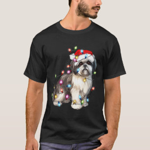 Shih Tzu Dog Christmas Lights Xmas Cute T-Shirt