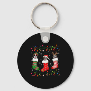 Shih Tzu Dog Christmas Socks Santa Elf Reindeer Xm Keychain