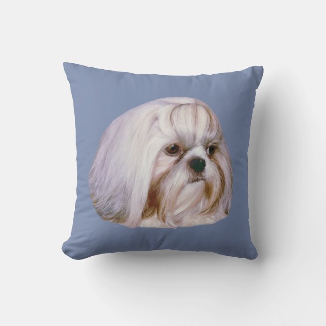 Shih Tzu Dog Customizable Throw Pillow (Front)