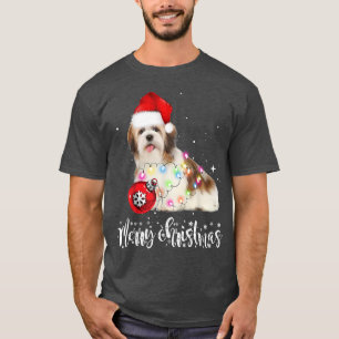 Shih Tzu Dog Cute Christmas Lights T-Shirt