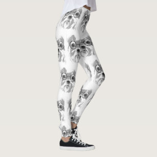 Shih Tzu Dog Glasses Leggings