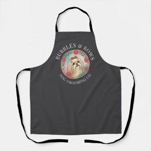Shih Tzu Dog Grooming Apron Deluxe Charcoal Grey