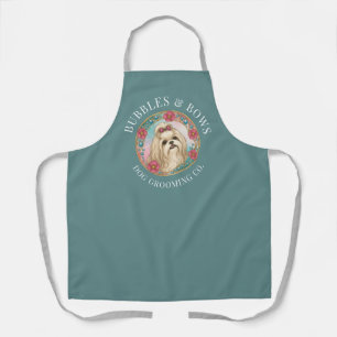 Shih Tzu Dog Grooming Apron   Deluxe Teal