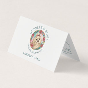Shih Tzu Dog Grooming Folded Loyalty Card