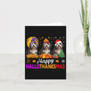 Shih Tzu Dog Halloween Christmas Hallothanksmas 1 Card