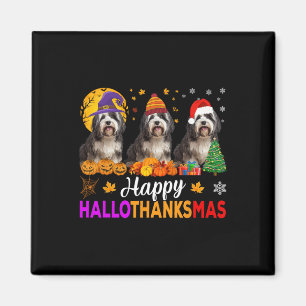 Shih Tzu Dog Halloween Christmas Hallothanksmas 1  Magnet