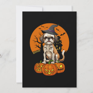 Shih Tzu Dog Halloween Invitation